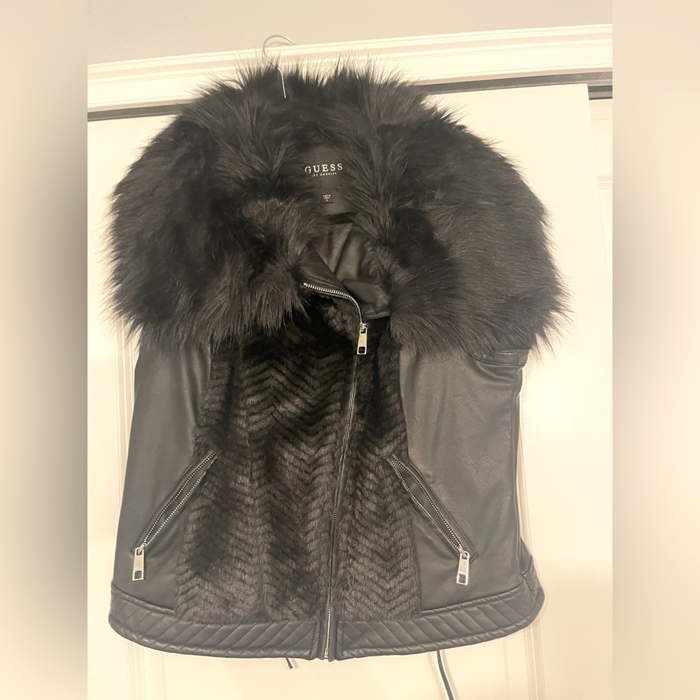 Guess Sleeveless Faux Fur Vest